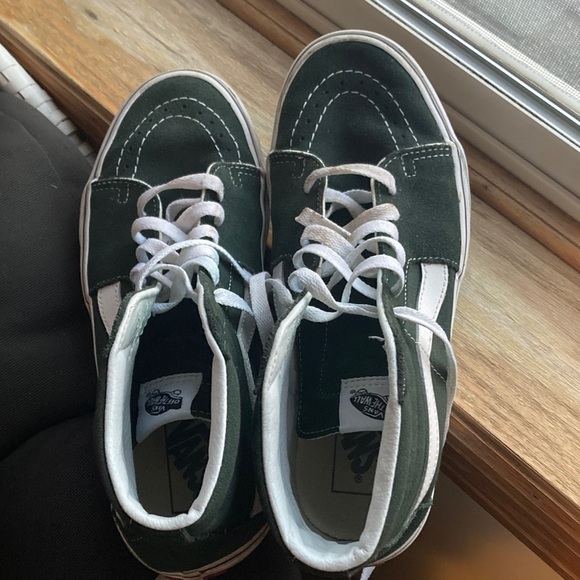 Vans Shoes - Vans High Top Green and White Sneakers